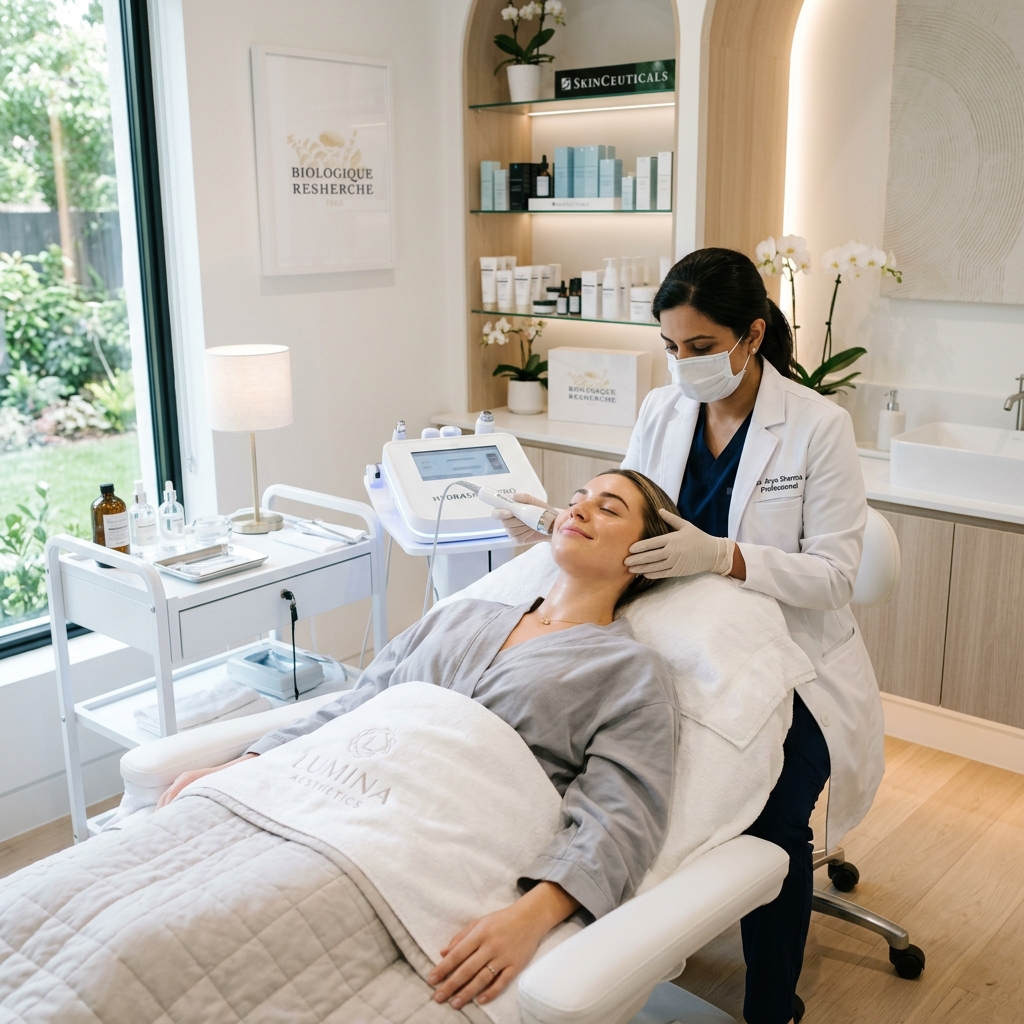 Beauty influencer skincare treatment